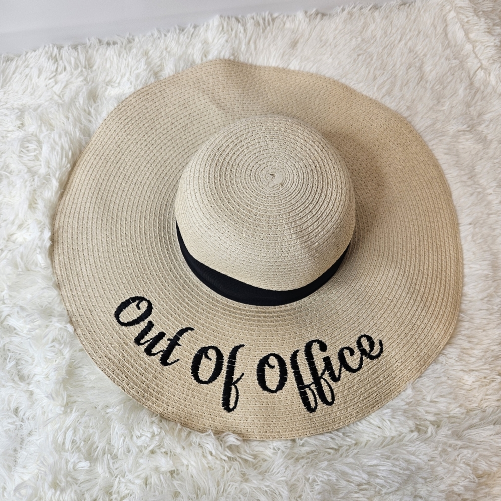 Serra "Out Of Office" Embroidered Floppy Sun Hat NWOT